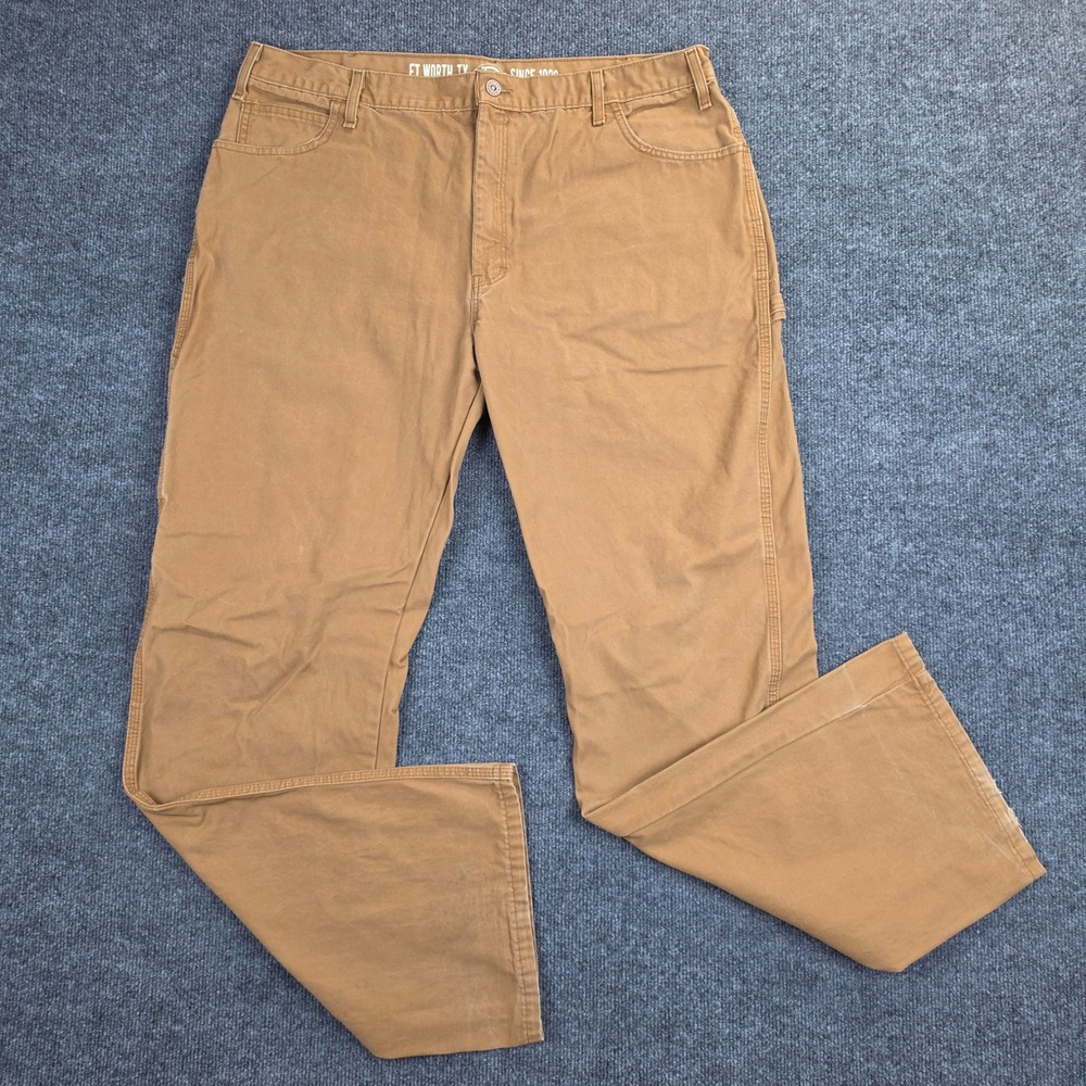 Dickies Relaxed Fit Carpenter Pants Men 38x34 Brown Duck Canvas Workwear Utility